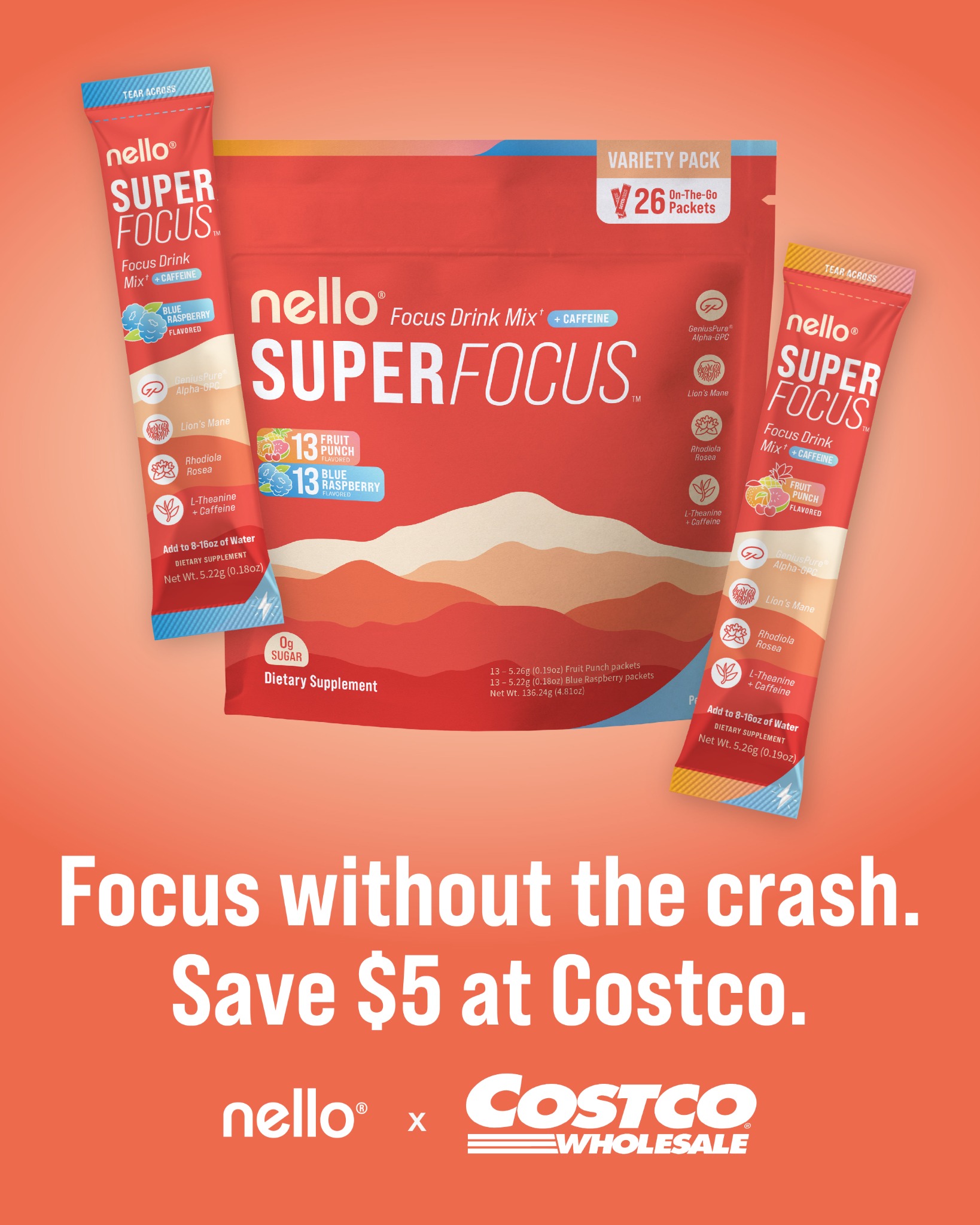 Nello Facebook ad: Get $5 Off Nello Supercalm or Superfocus at Costco
