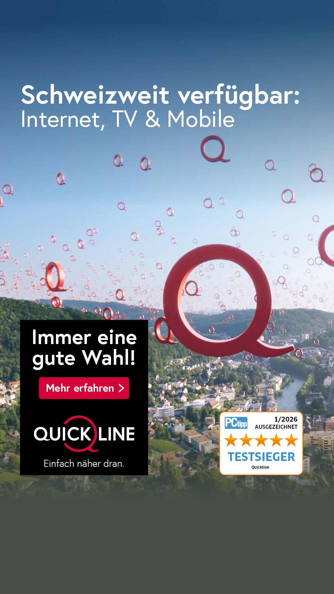 Quickline AG Facebook ad from Jan 12, 2026