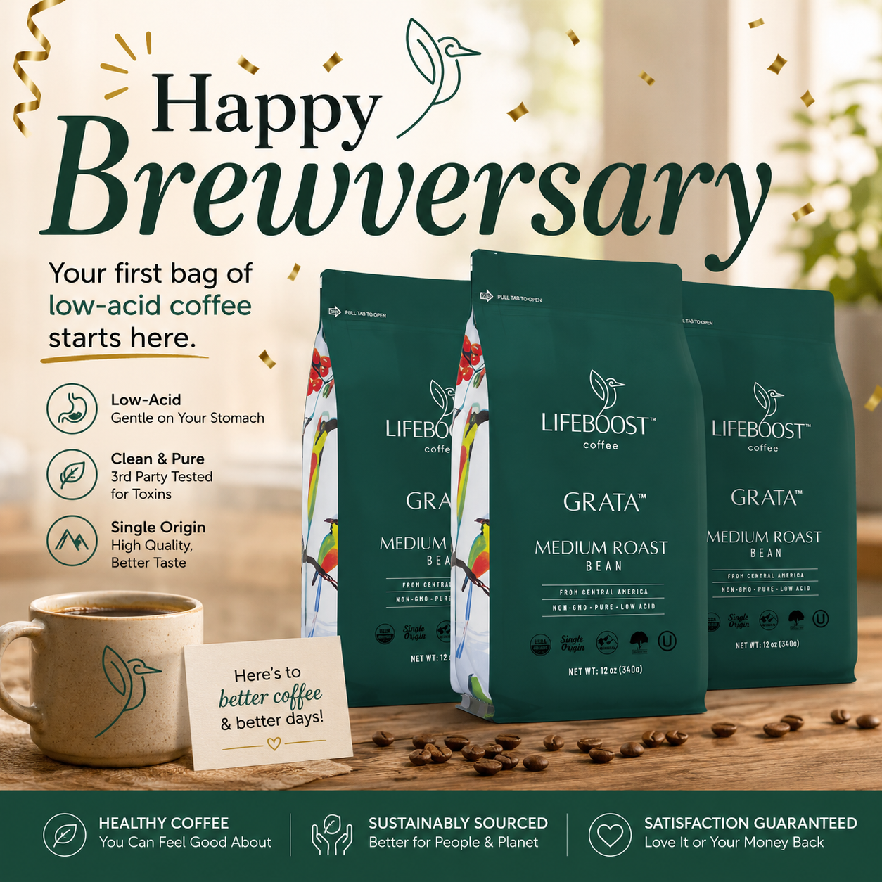 Lifeboost Coffee Facebook ad