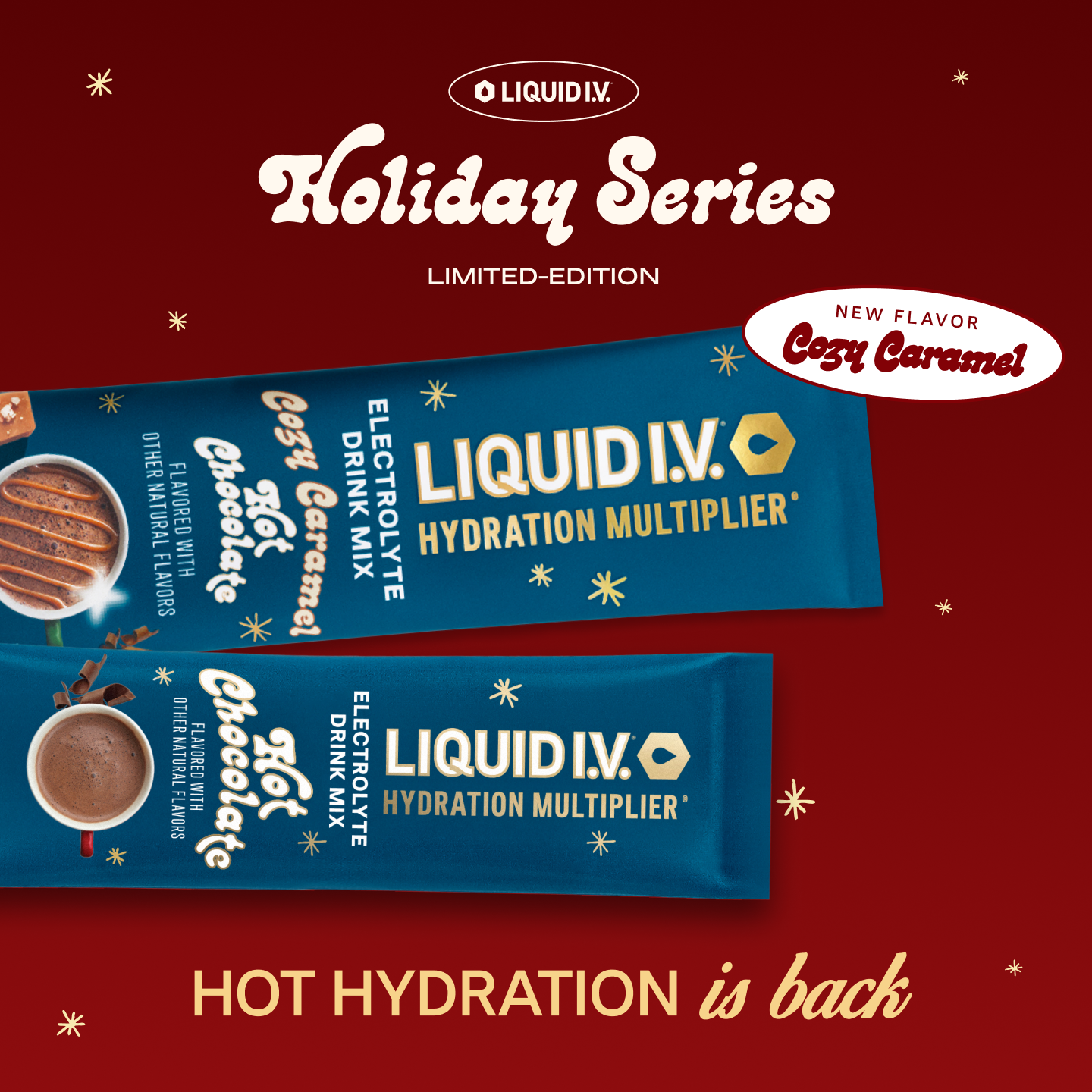 Liquid I.V. Facebook ad: Holiday Flavors, Limited Time