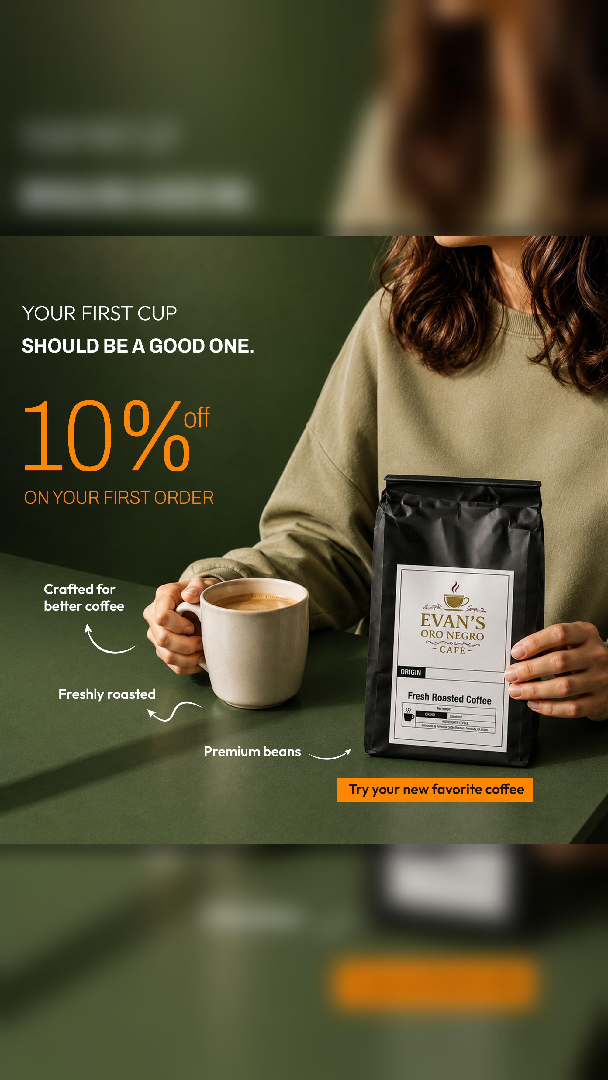 Evan's Oro Negro Cafe Facebook ad