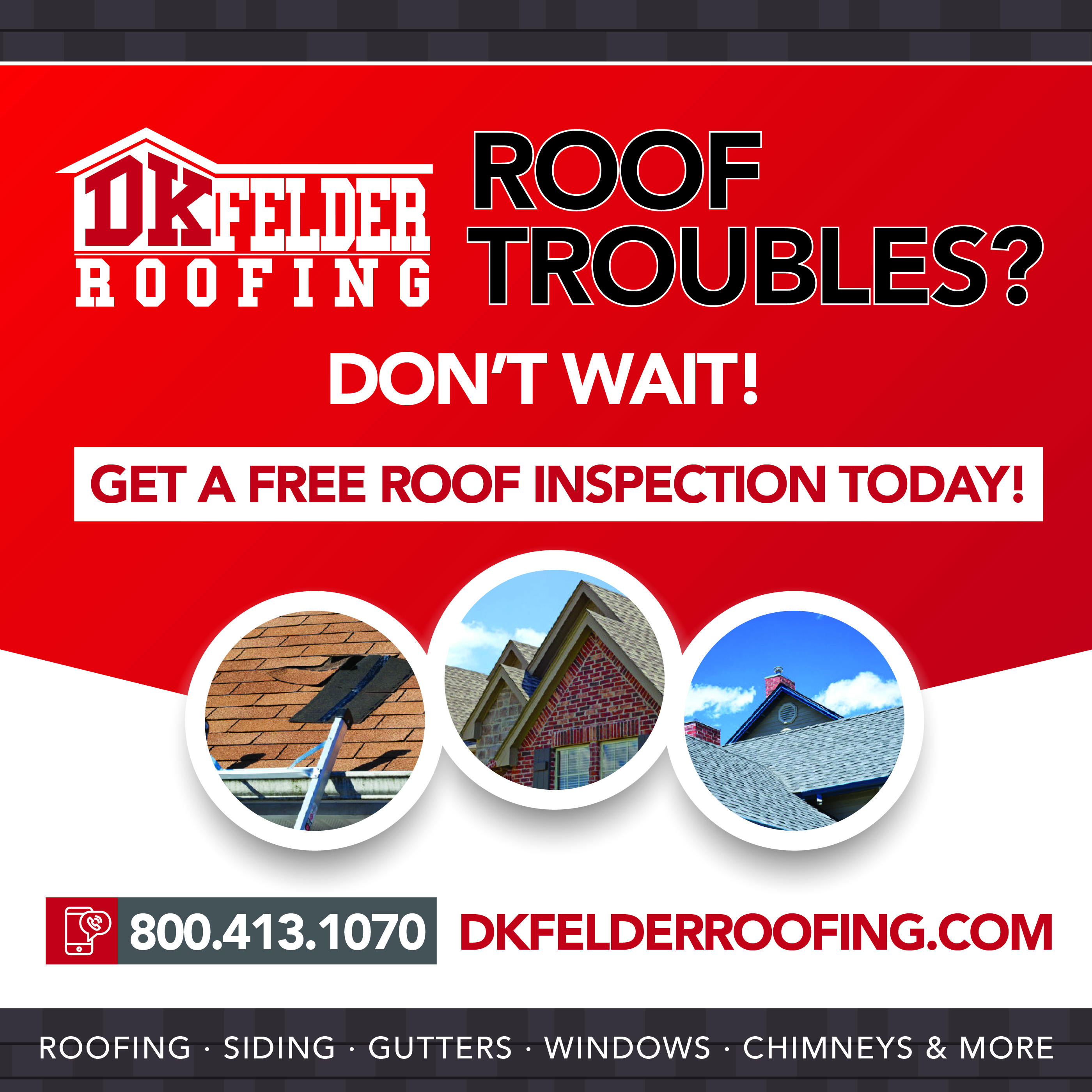 DKFelder Roofing Facebook ad