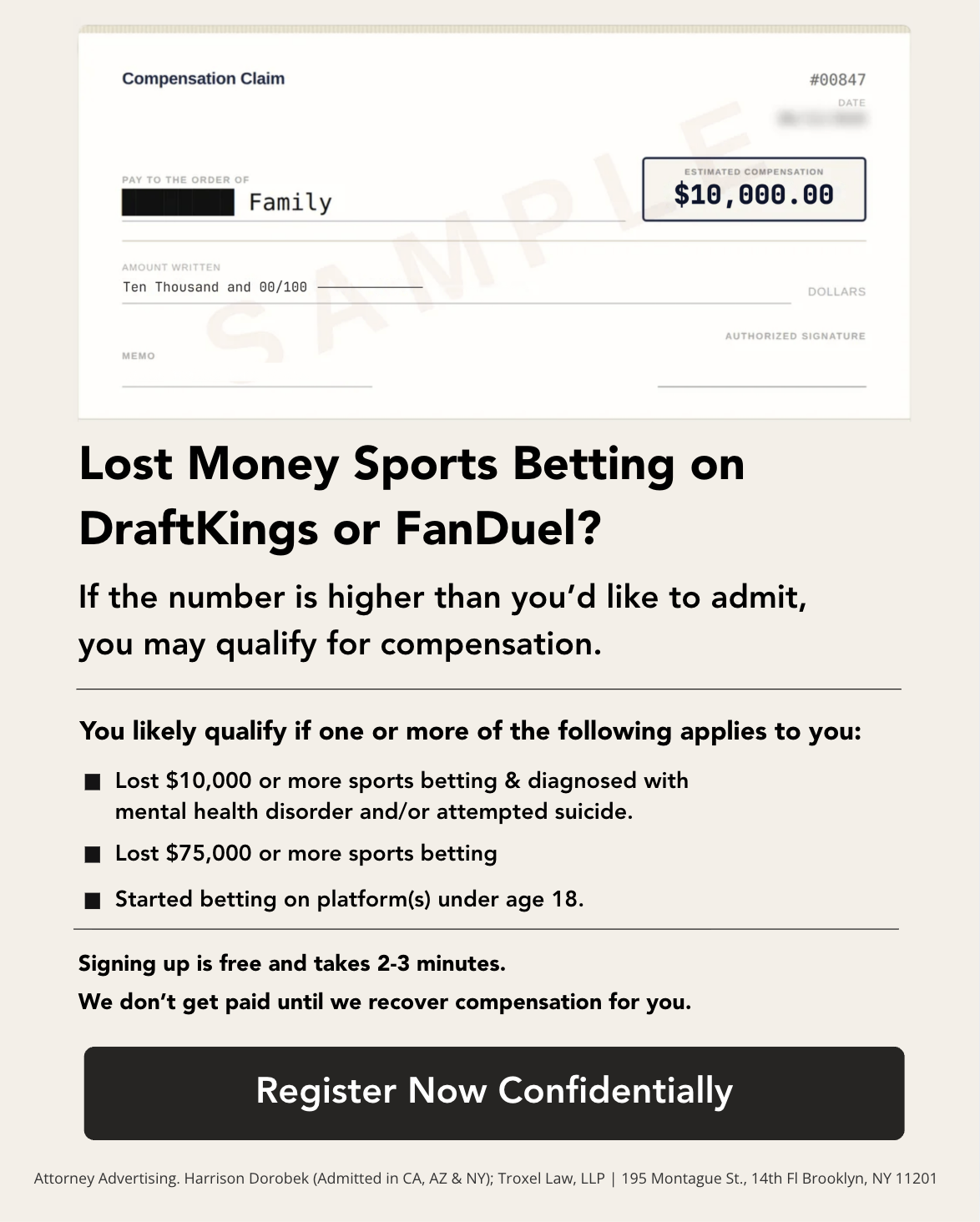 Sports Apps Compensation Claims Facebook ad