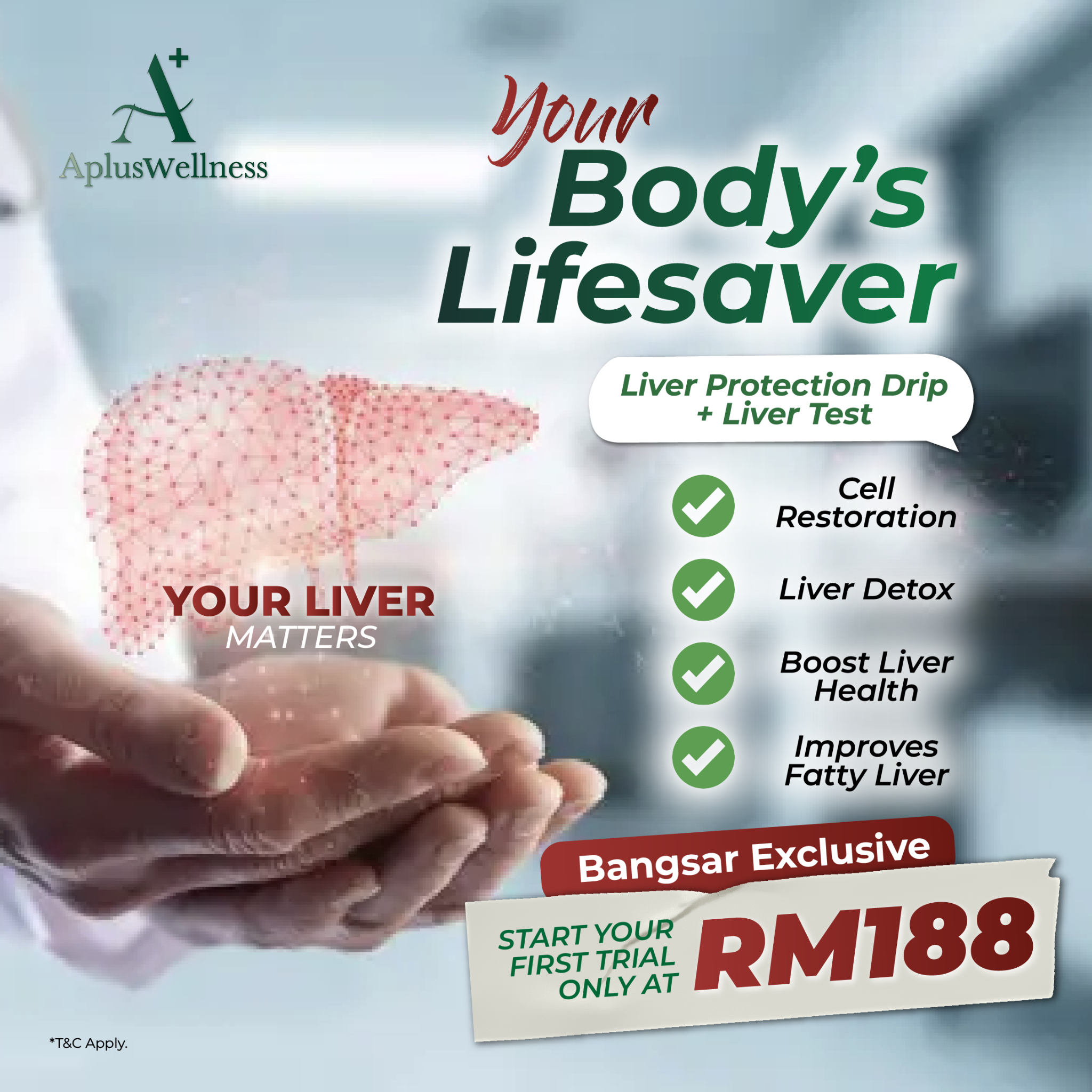 A Plus Wellness Facebook ad: Liver Wellness Boost-for only RM188