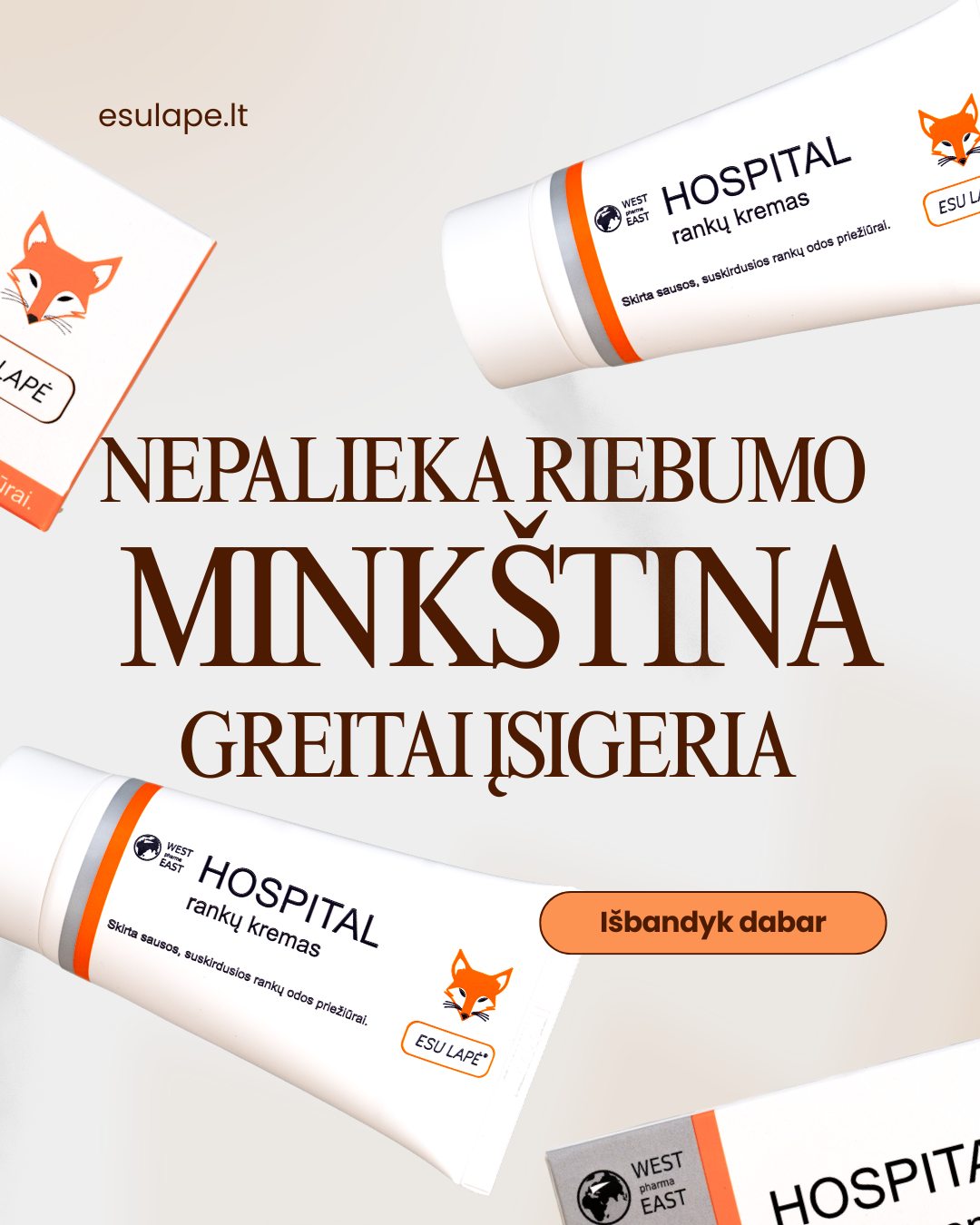 Esu Lapė kosmetika Facebook ad
