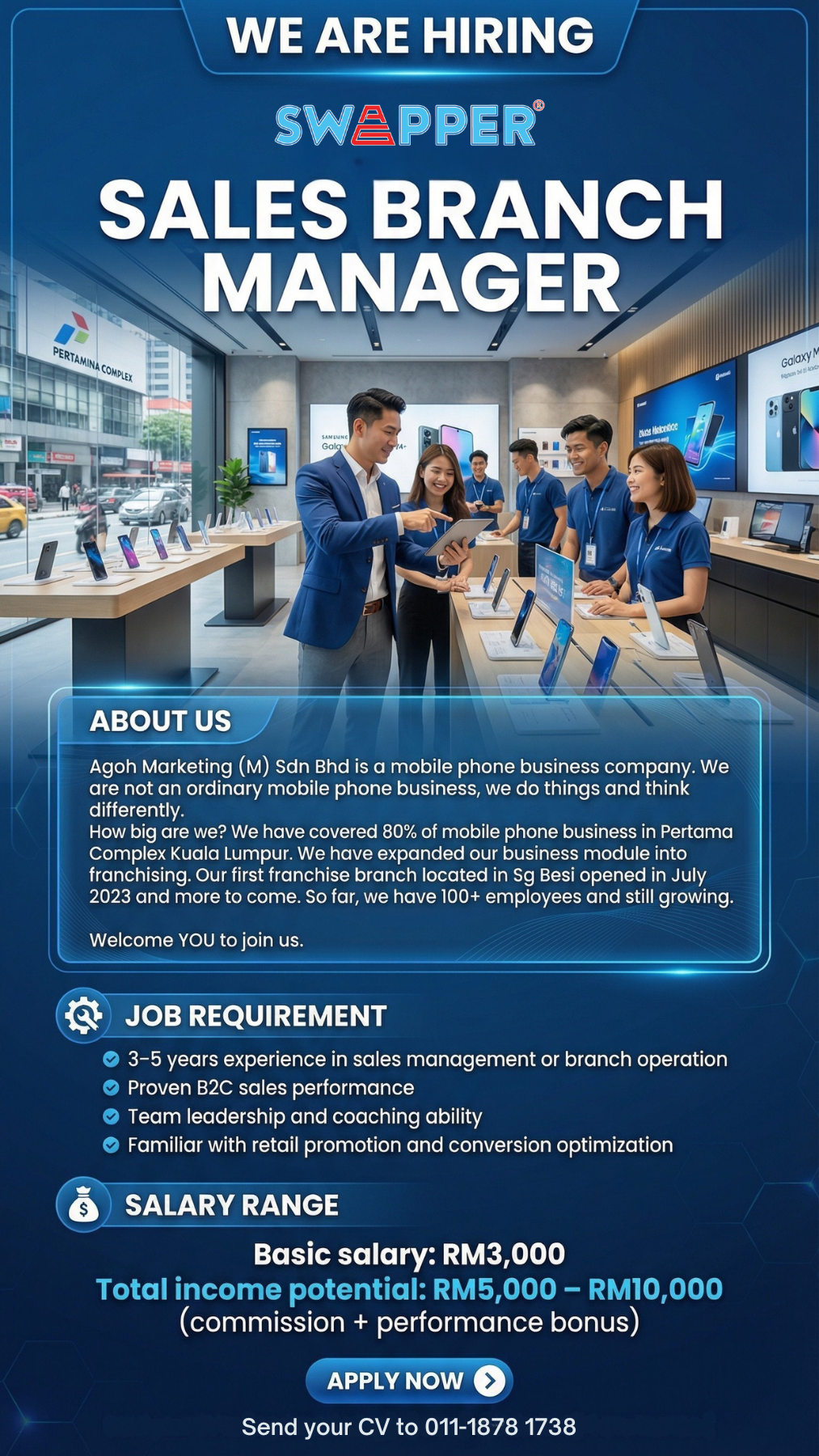 Swapper Malaysia Facebook ad: Ready to Lead? Join the Swapper Team as a Sales Branch…