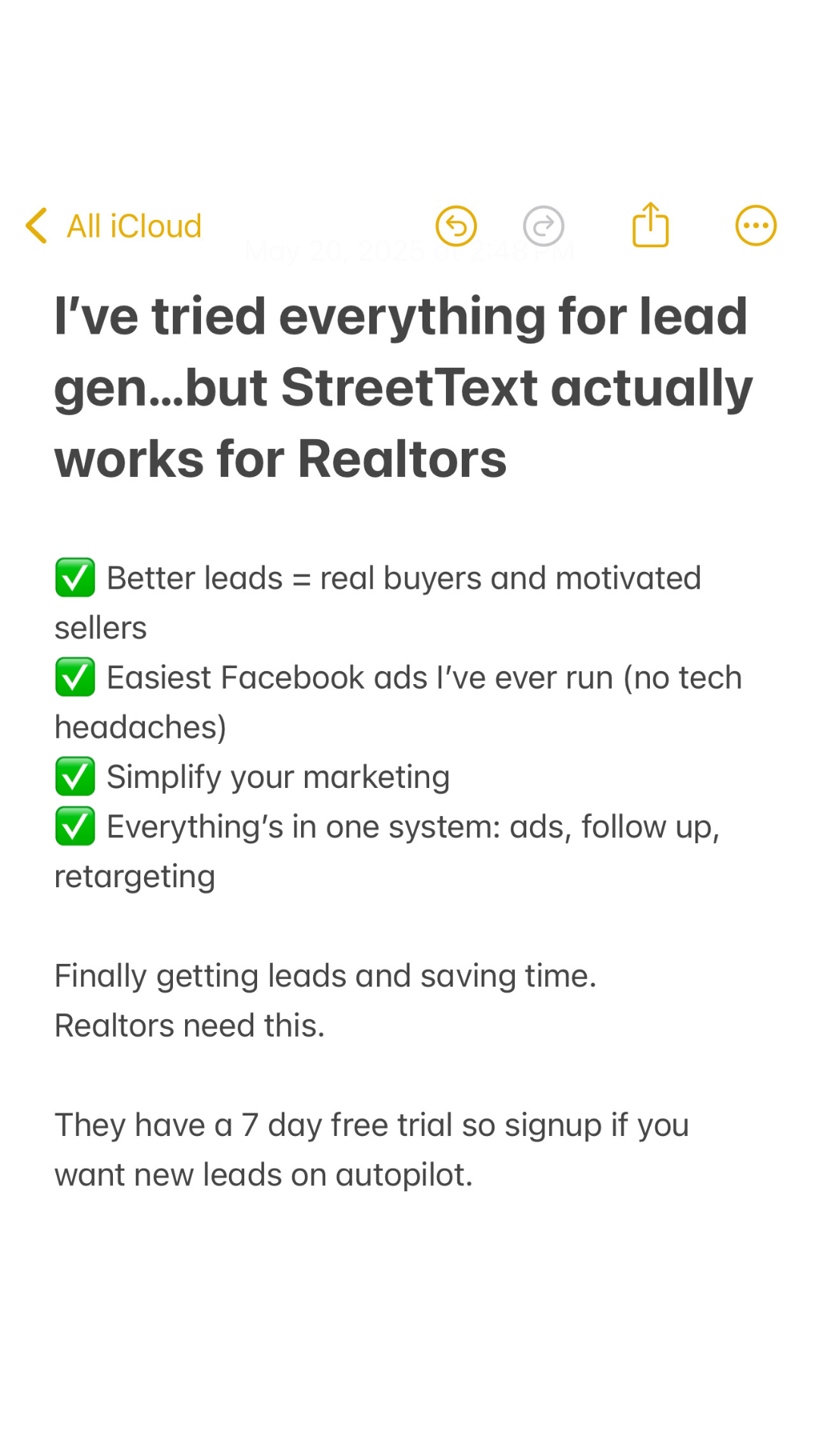 StreetText Facebook ad: Launch Converting Facebook Ads & Get More Leads Today (7…