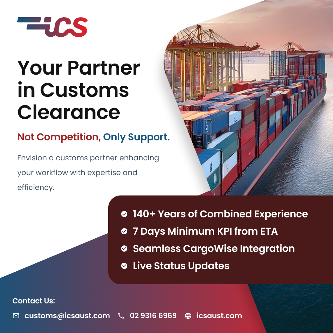 Independent Customs Services Australia Pty Ltd Facebook ad: Your Partner in Customs Clearance