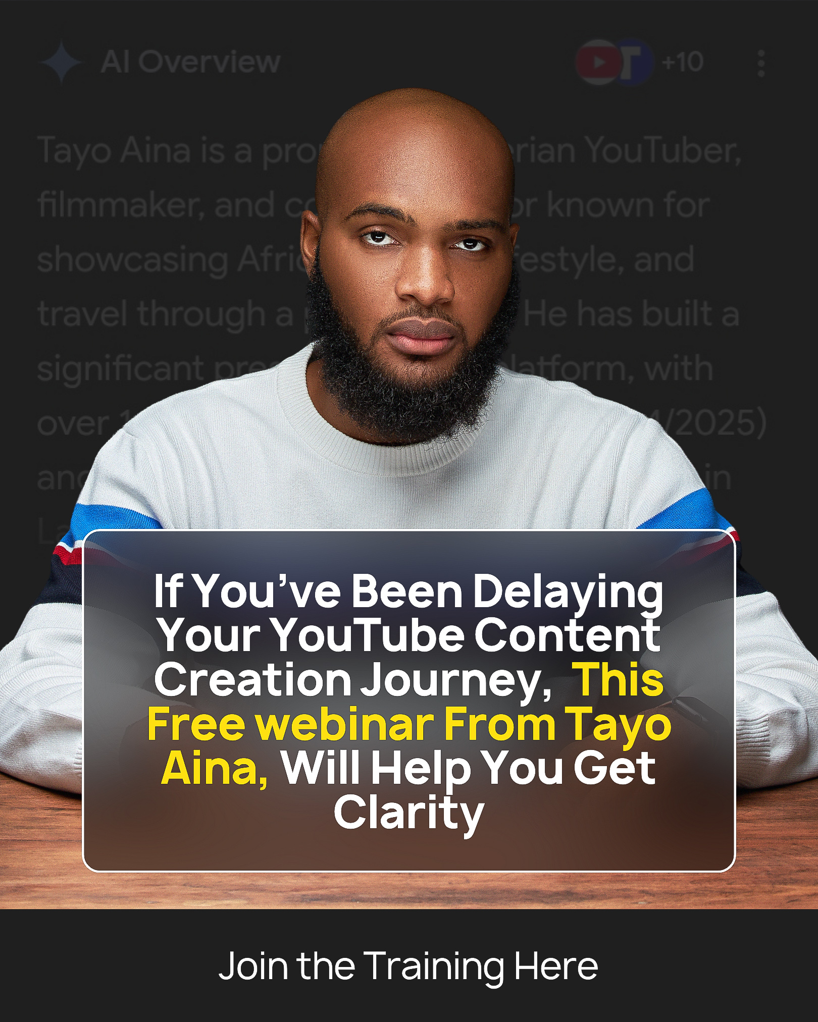 Tayo Aina Facebook ad: From Uber Driver to YouTube Millionaire, Learn How I Did…