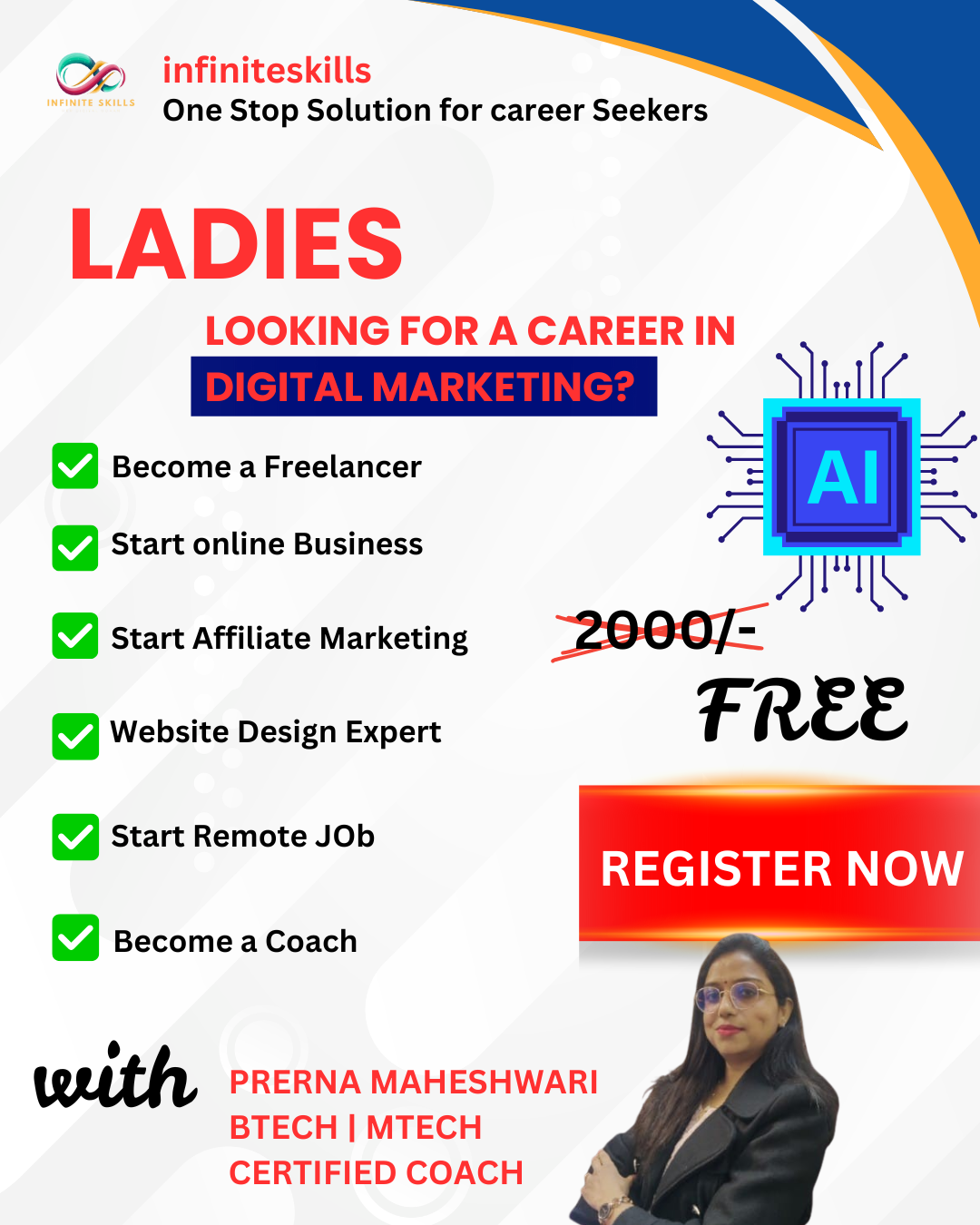 Renu Digital creator Facebook ad: Register for FREE Roadmap Webinar