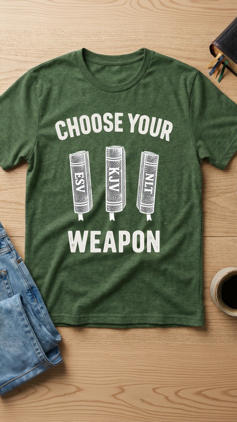 Logos & Laughs Facebook ad: NEW Bible T-Shirts!