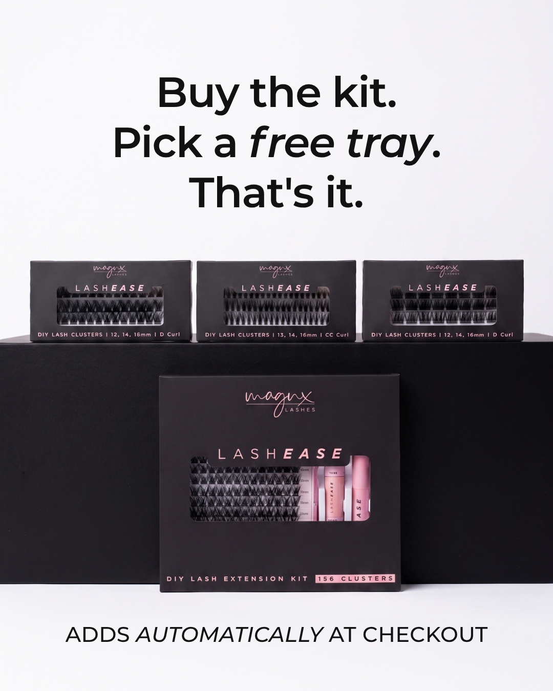 Lash Ease Facebook ad: We're Closing Down. XL Kits Ship with a FREE Tray