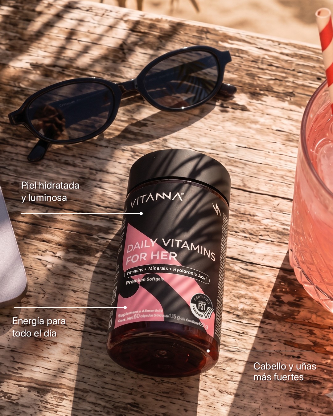 Vitanna Wellness Facebook ad: Tu piel, tu cabello y tu energía no dependen de la suerte.