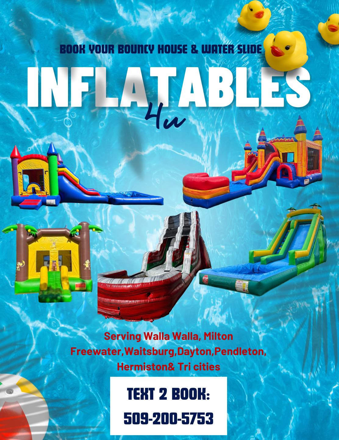 Inflatables4u Facebook ad: Hot sunny days around the corner!