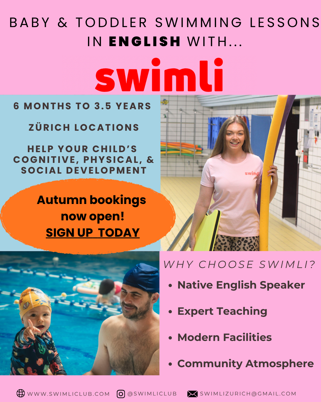 Swimli club Zürich Facebook ad