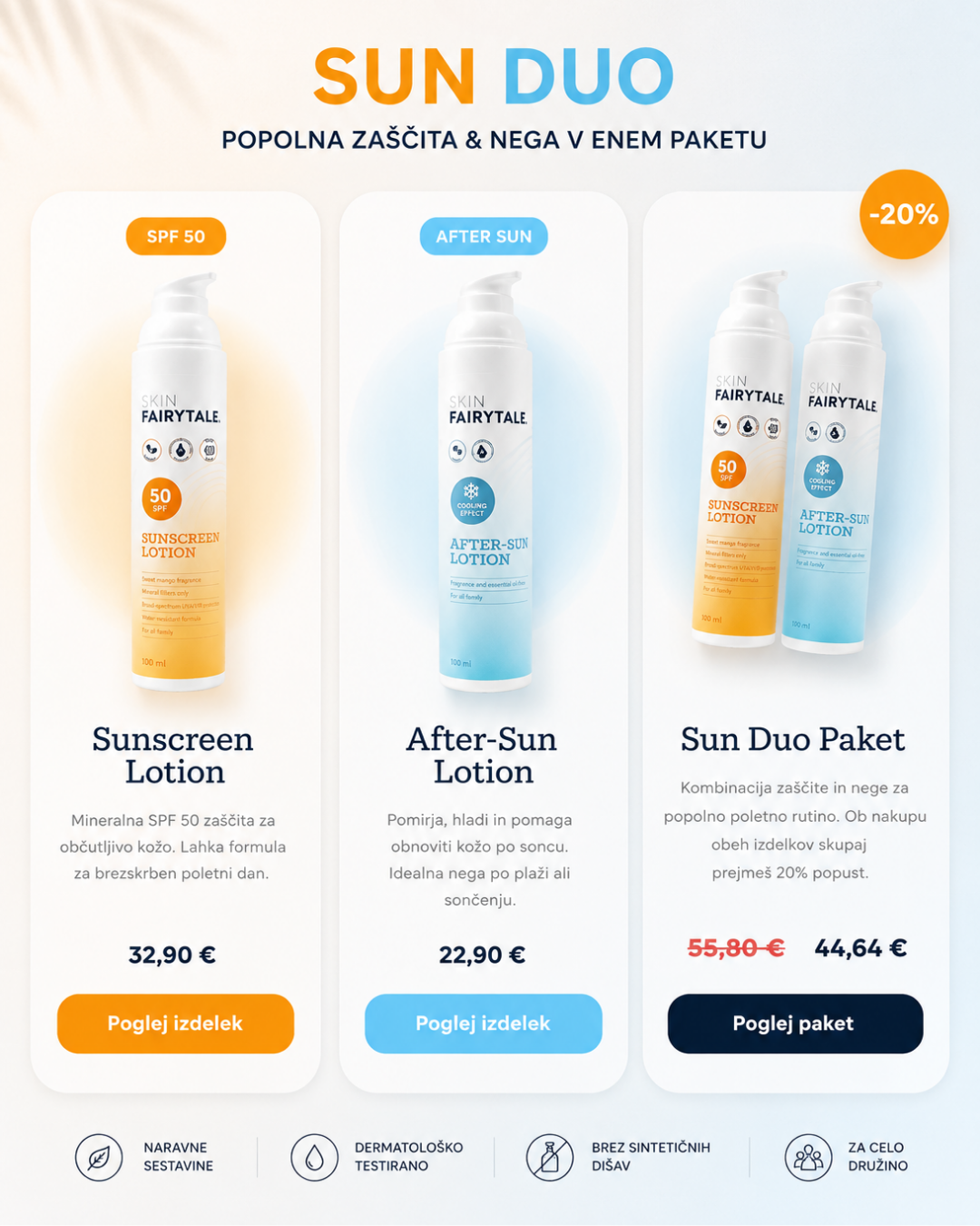 SkinFairytale Slovenija Facebook ad: Izkoristi -20% na SUN DUO paket