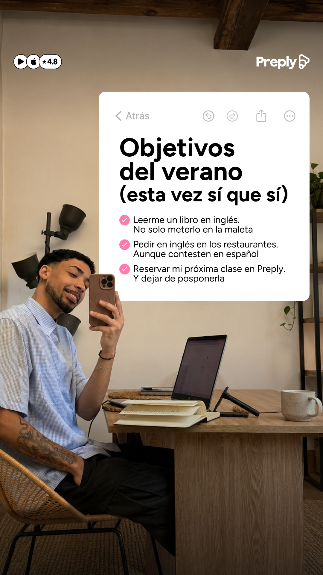 Preply Facebook ad