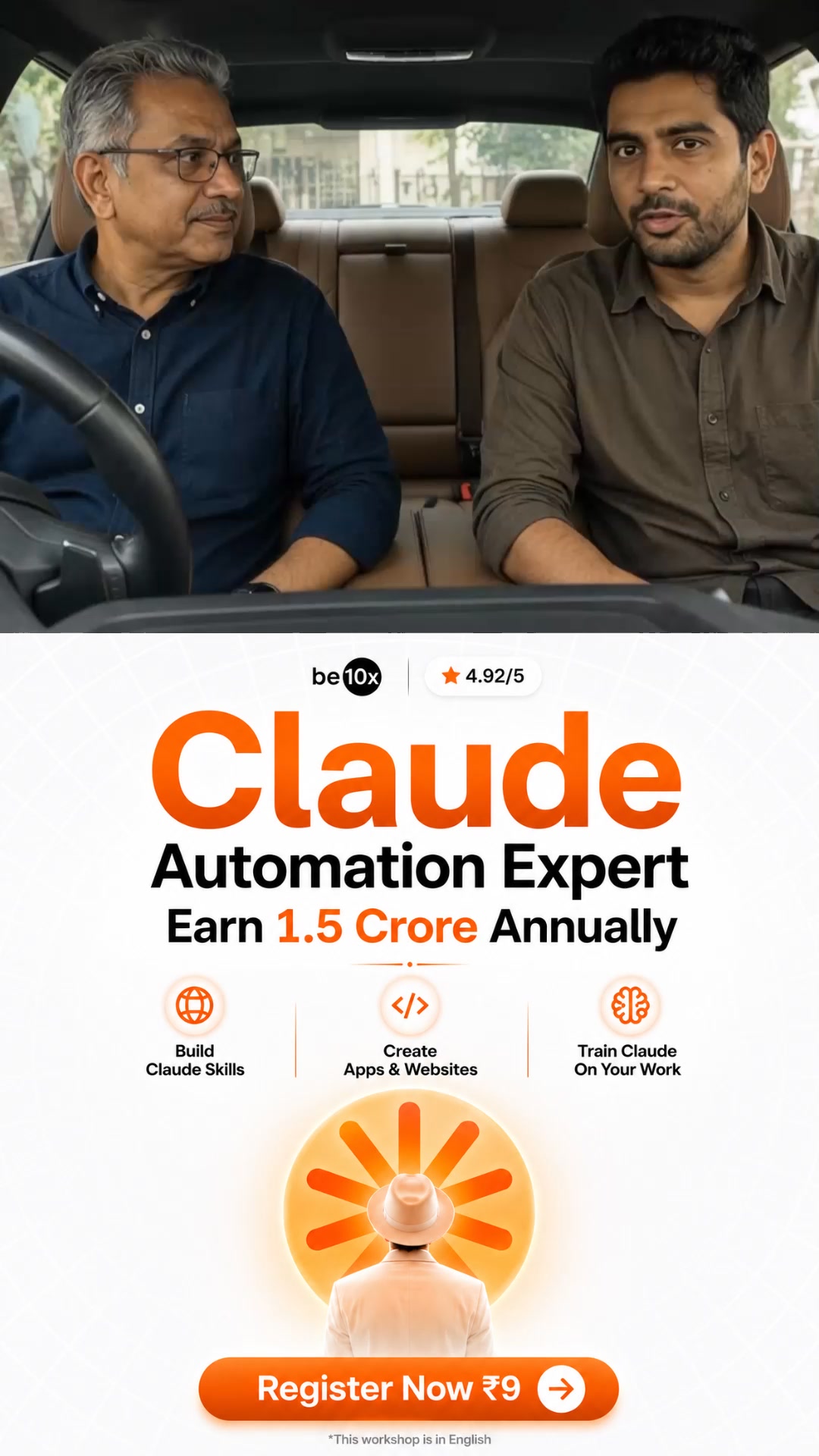 Be10XSkills Facebook ad: 3 Hours Live AI Tools Workshop