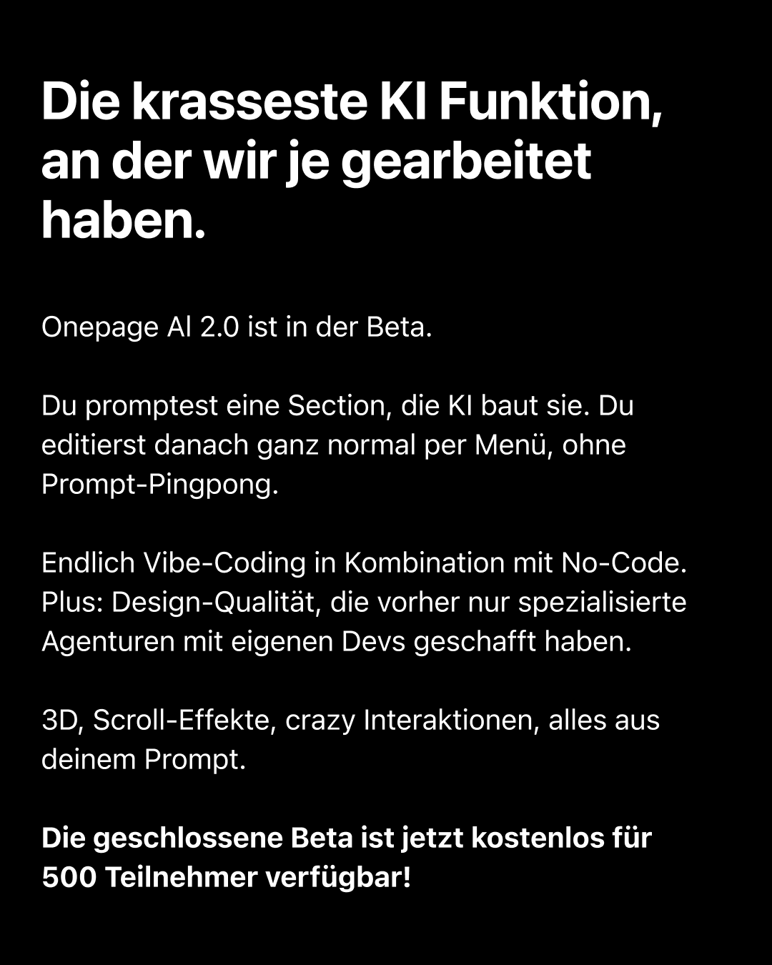 Onepage Facebook ad