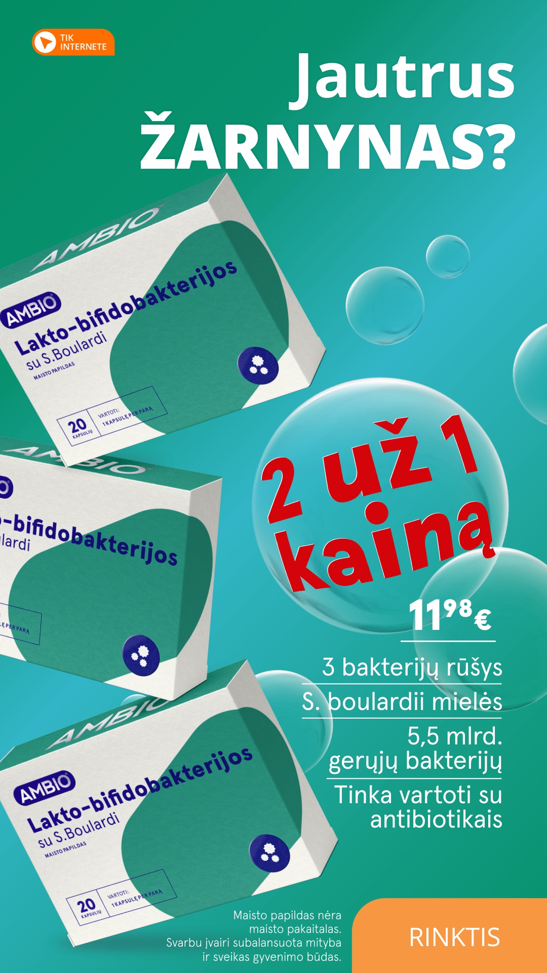 Gintarinė Vaistinė Facebook ad: 5,5 mlrd. gerųjų bakterijų