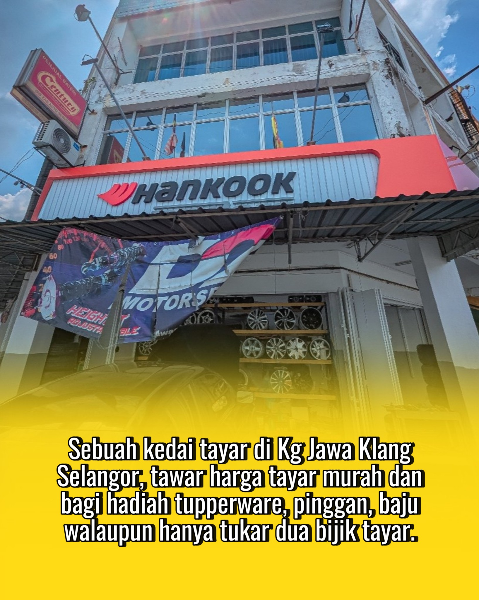Top Tyres Malaysia Facebook ad: Kepada yang tengah survey tayar boleh try datang…
