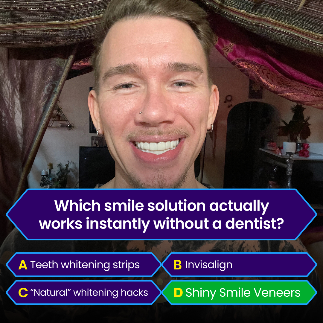 Shiny Smile Veneers Facebook ad: Snap On Veneers - Top Quality Clip-On Veneers