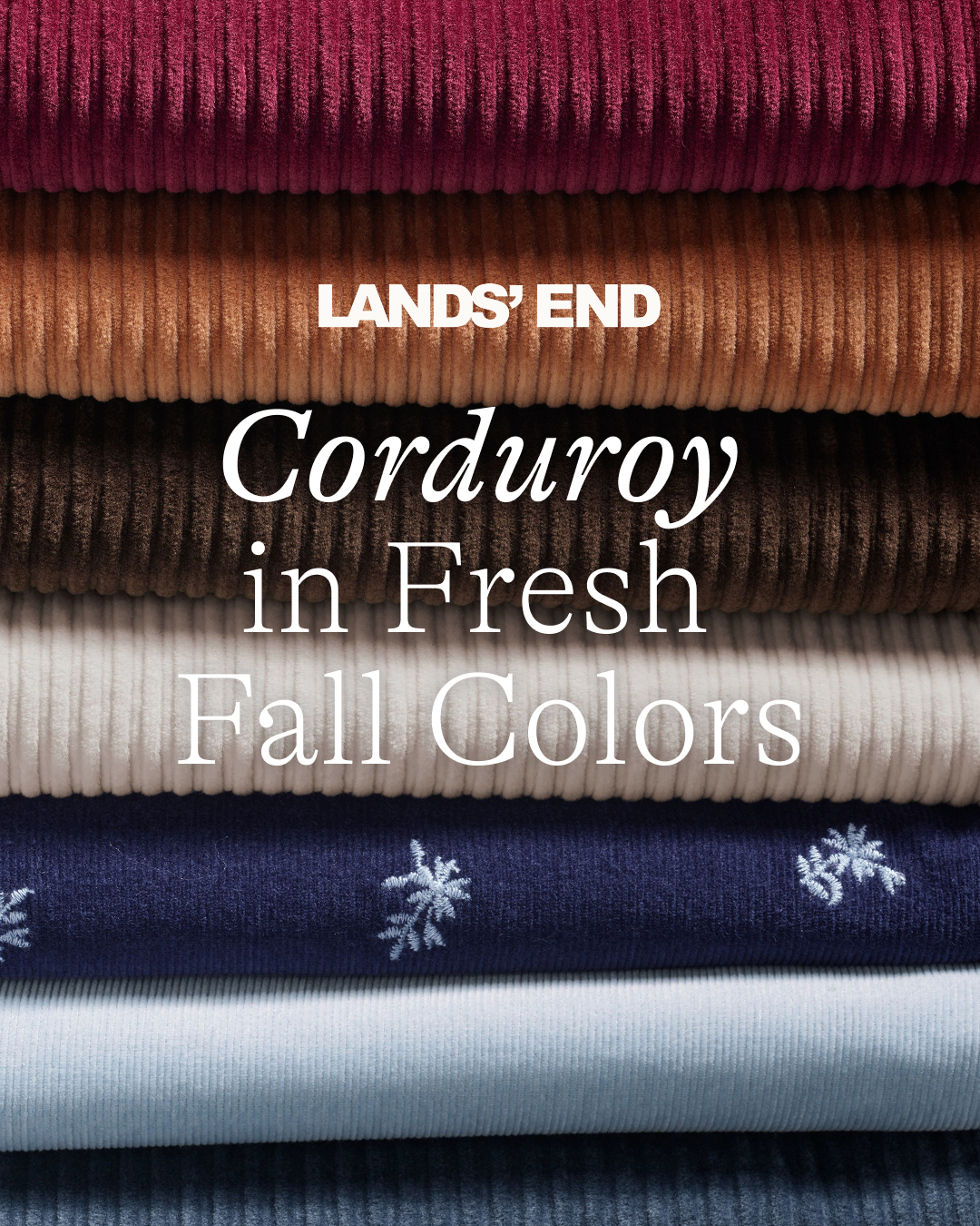 Lands' End Facebook ad: Shop New Corduroy Colors