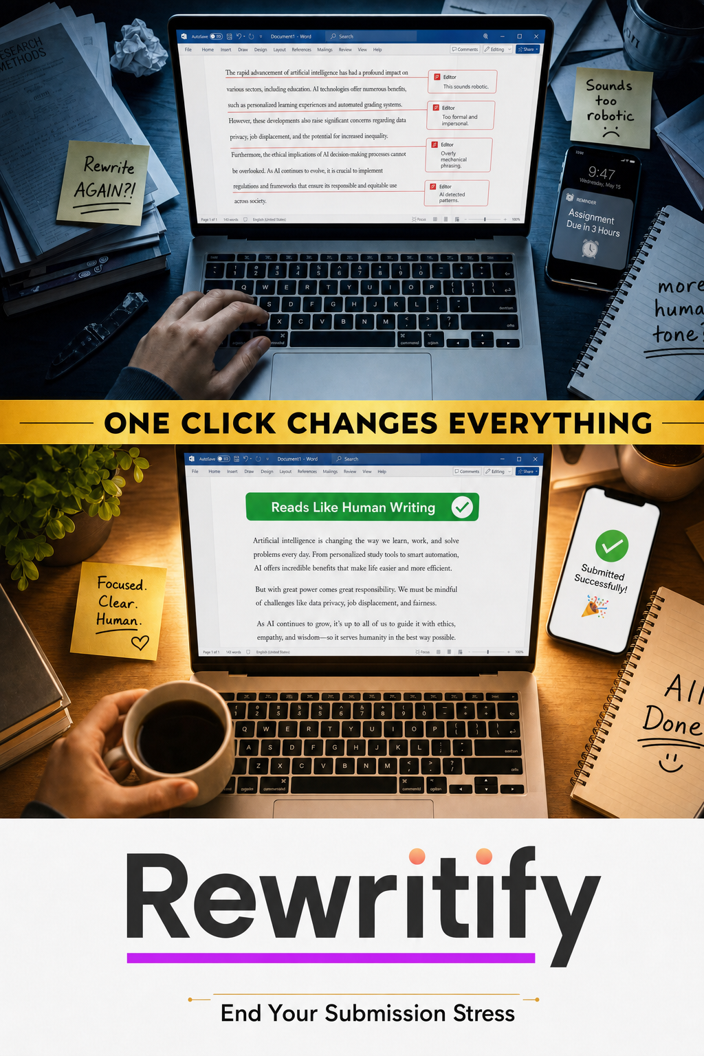 Rewritify Facebook ad