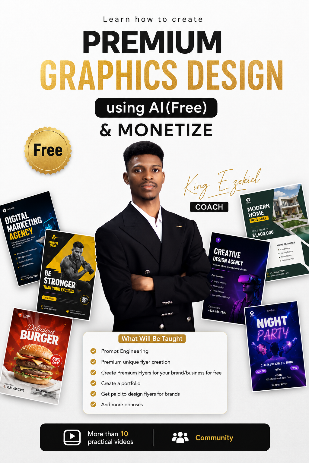 Itskingezekiel Facebook ad: LEARN PREMIUM GRAPHICS DESIGN - FREE!