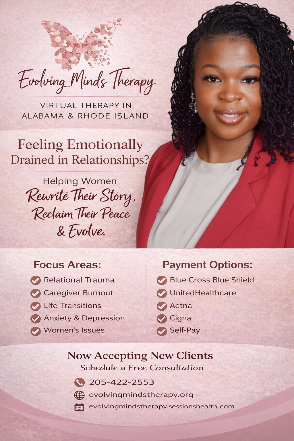 Evolving Minds Therapy Facebook ad: Feeling Emotionally Drain