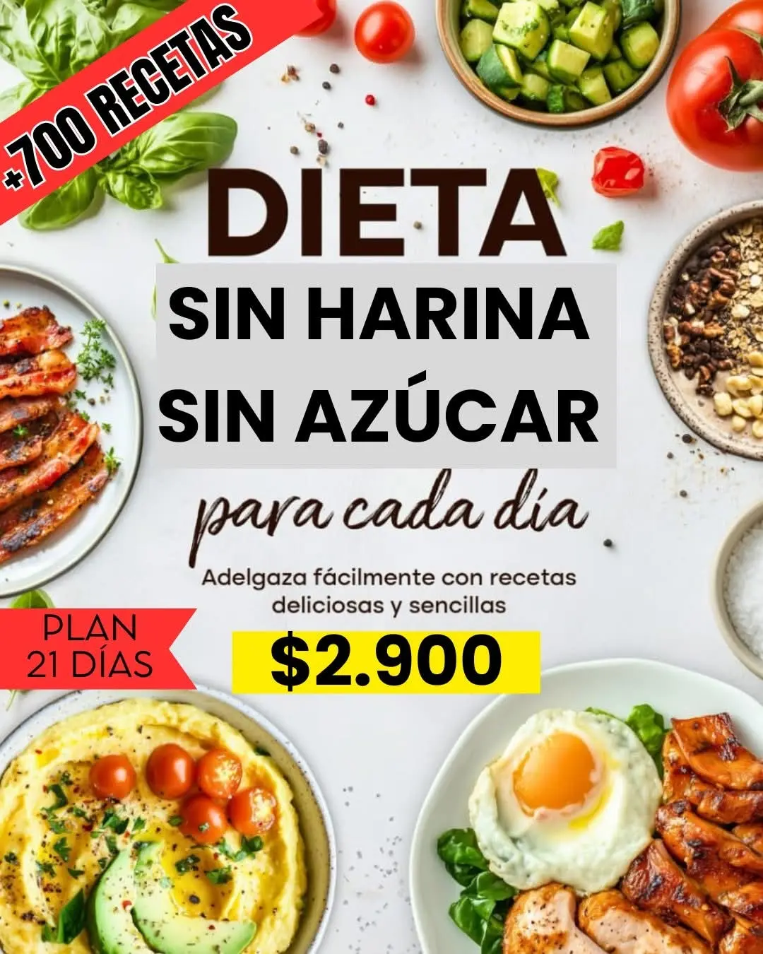 Tienda Digital 2036 Facebook ad: ¡Más de 700 Recetas exclusivas de Comida sin…