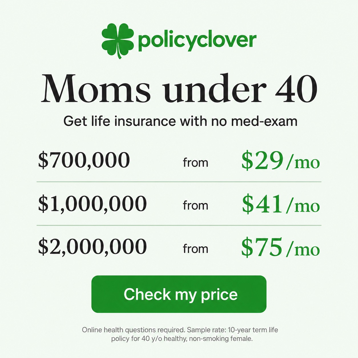 PolicyClover Facebook ad