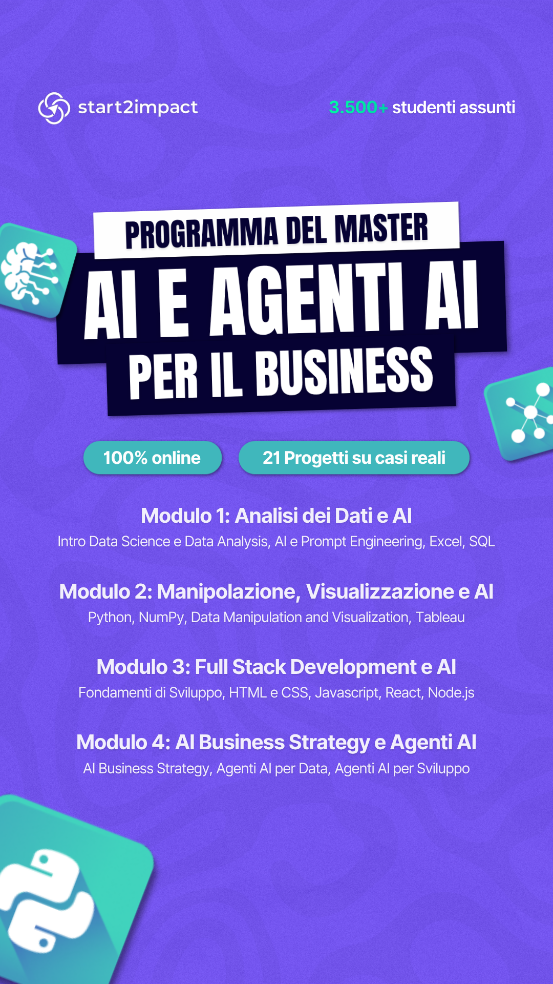 start2impact Facebook ad: Risparmia 1.000€ sui Master entro il 10 Settembre