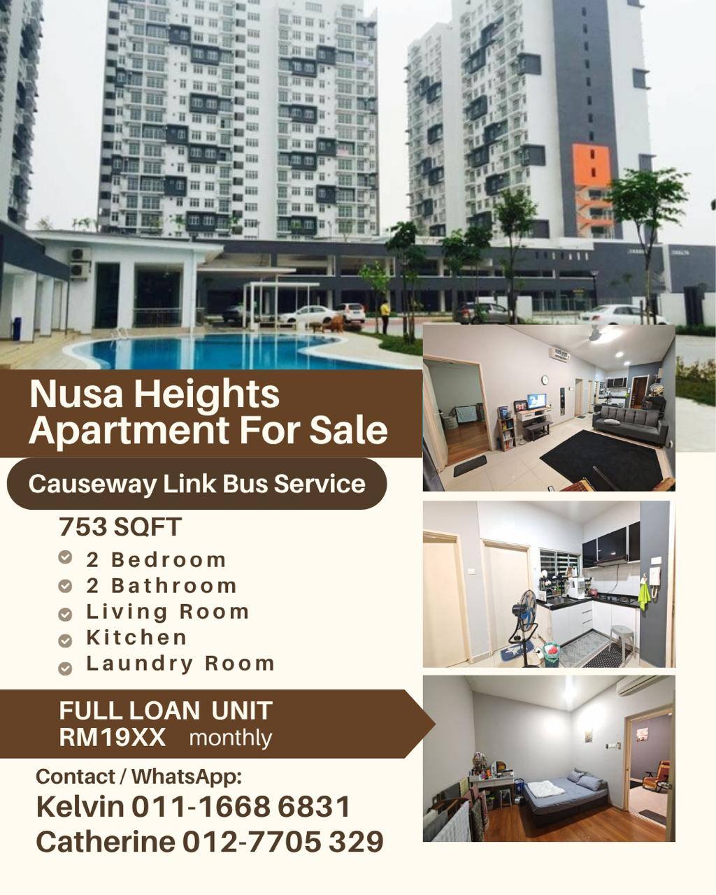 K&C Johor Property Management 产业管理 Facebook ad: Nusa Heights Apartment