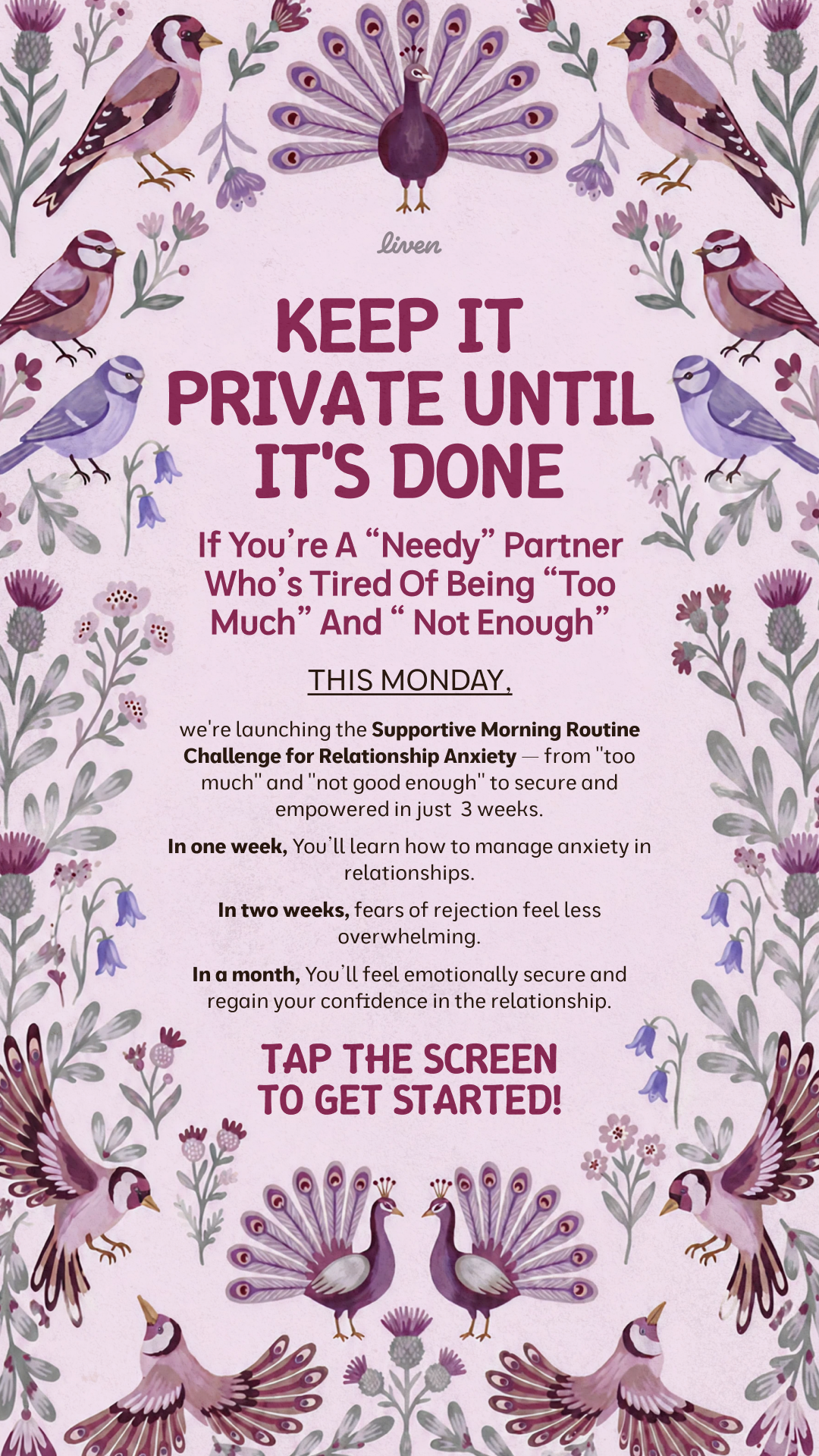 Liven: Self-Discovery Community Facebook ad