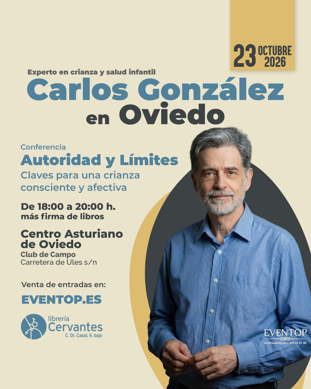 Eventop Facebook ad: Carlos González en Oviedo, con la conferencia Autoridad…