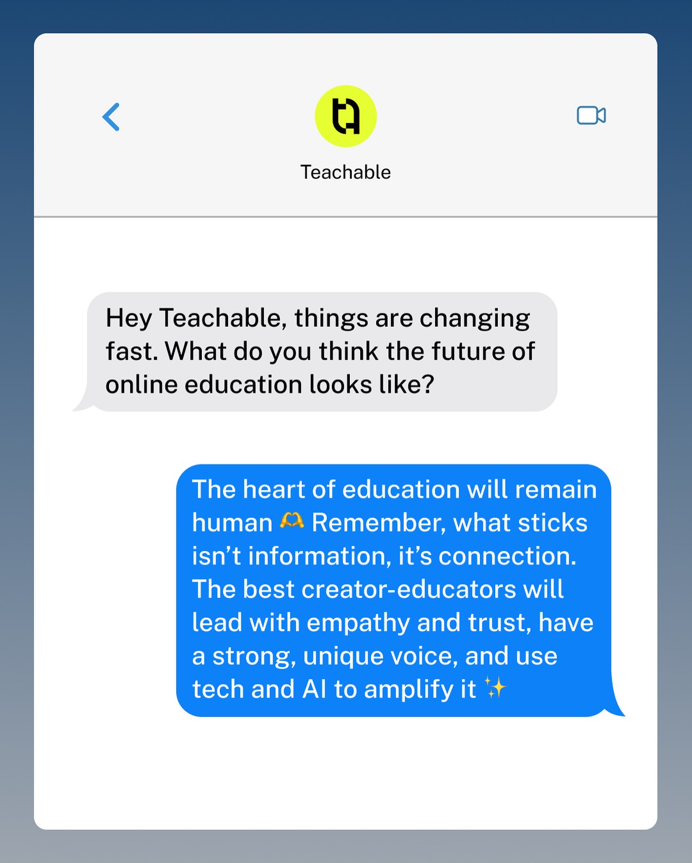 Teachable Facebook ad