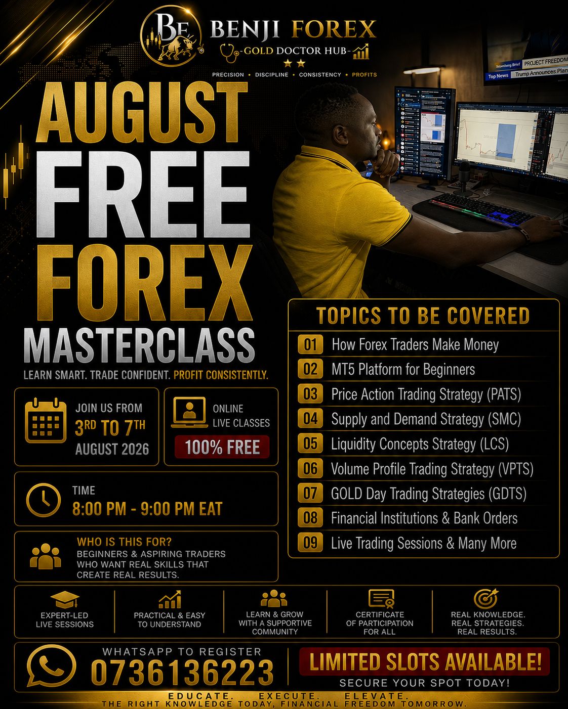 Benji Fx Facebook ad: August Free Forex Masterclass Registration | Cognito Forms