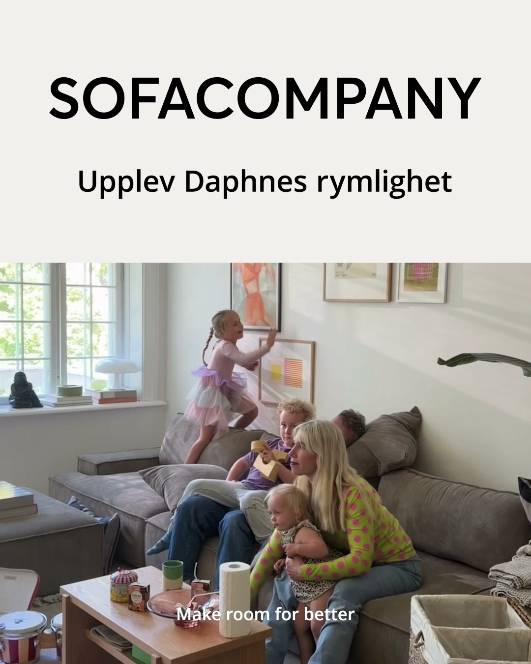 Sofacompany Facebook ad: En soffa ska kännas rätt