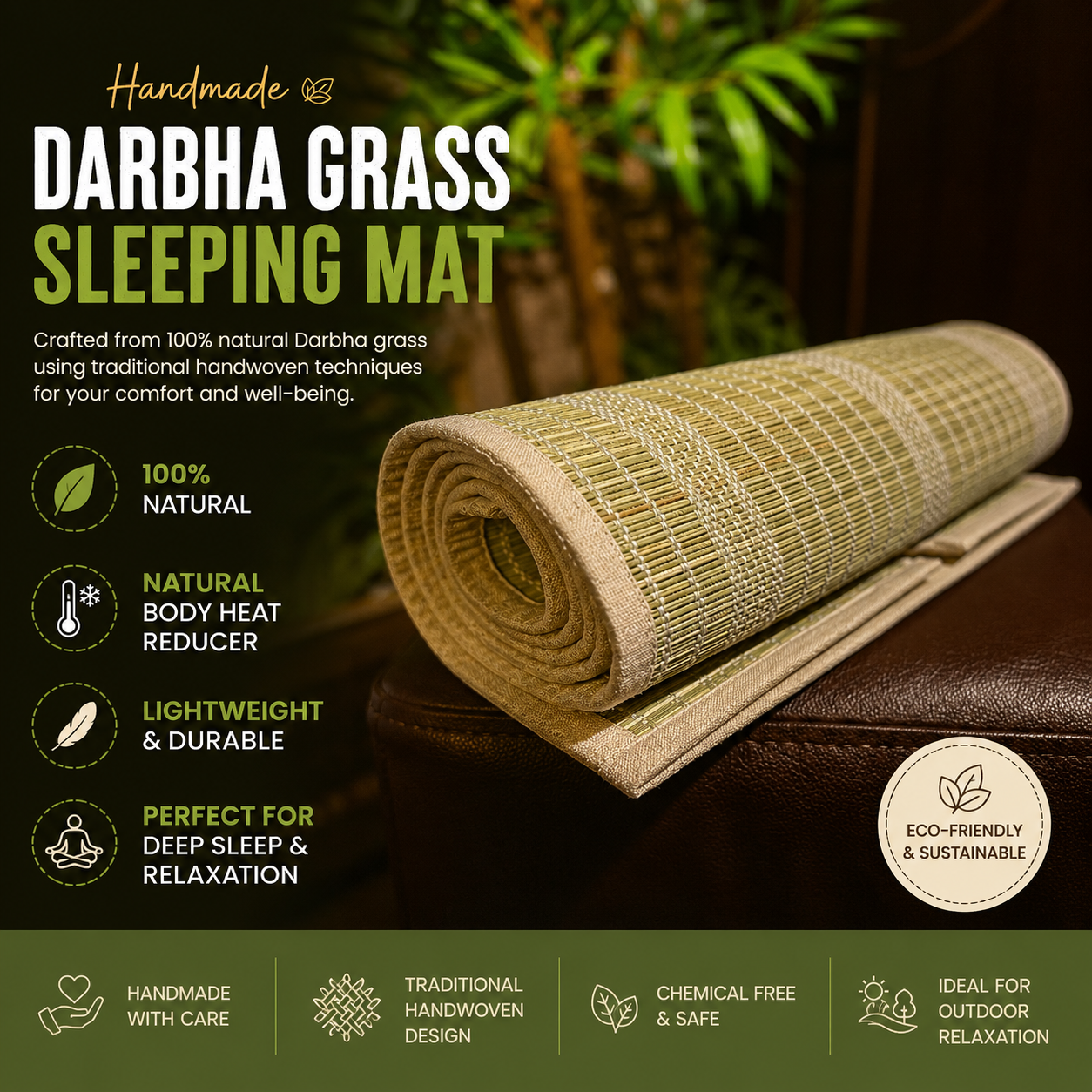 Gaaia hub Facebook ad: Handmade Darbha Grass Sleeping Mat