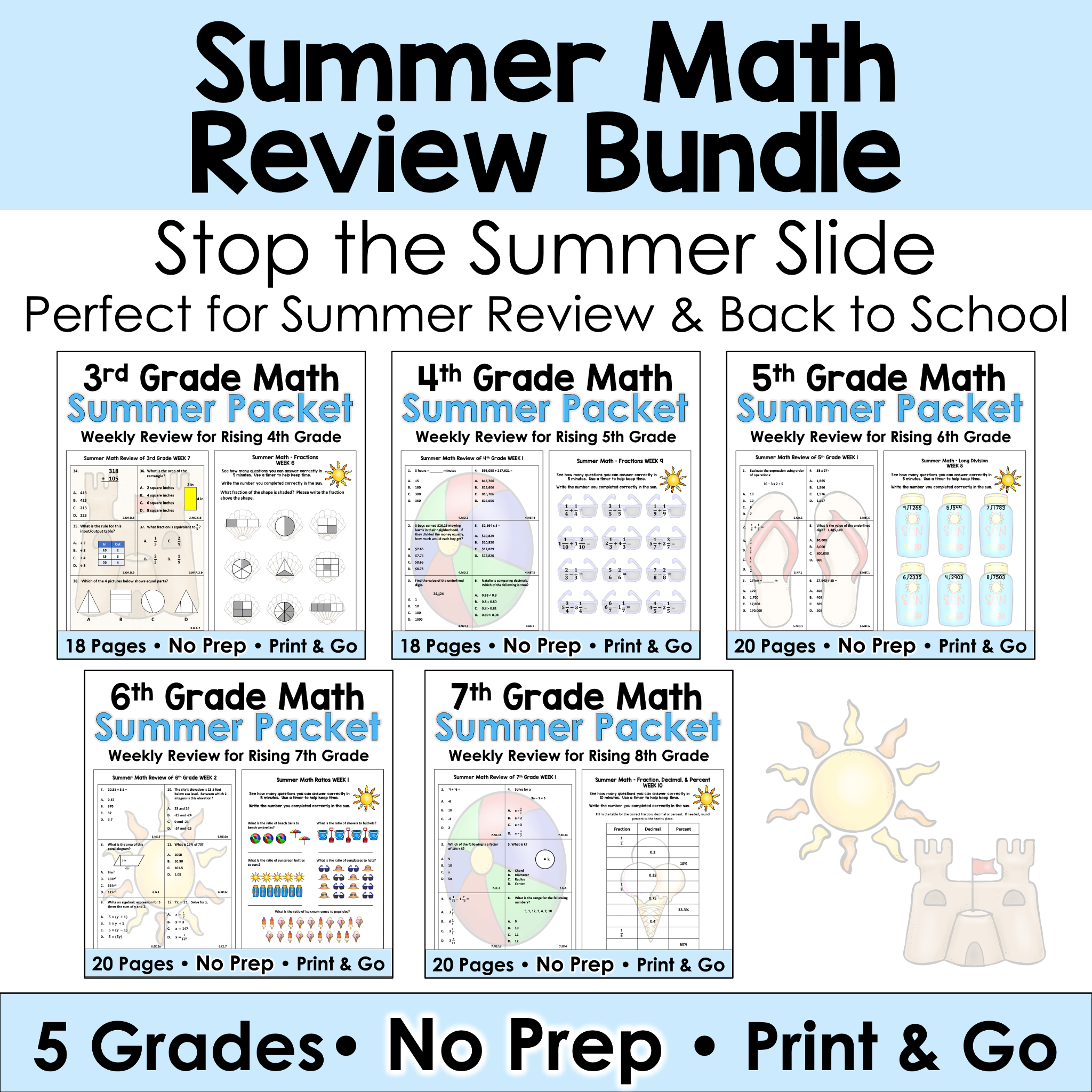 Sheila Cantonwine's 3 Level Math Facebook ad: Stop the summer slide with worksheets your students…