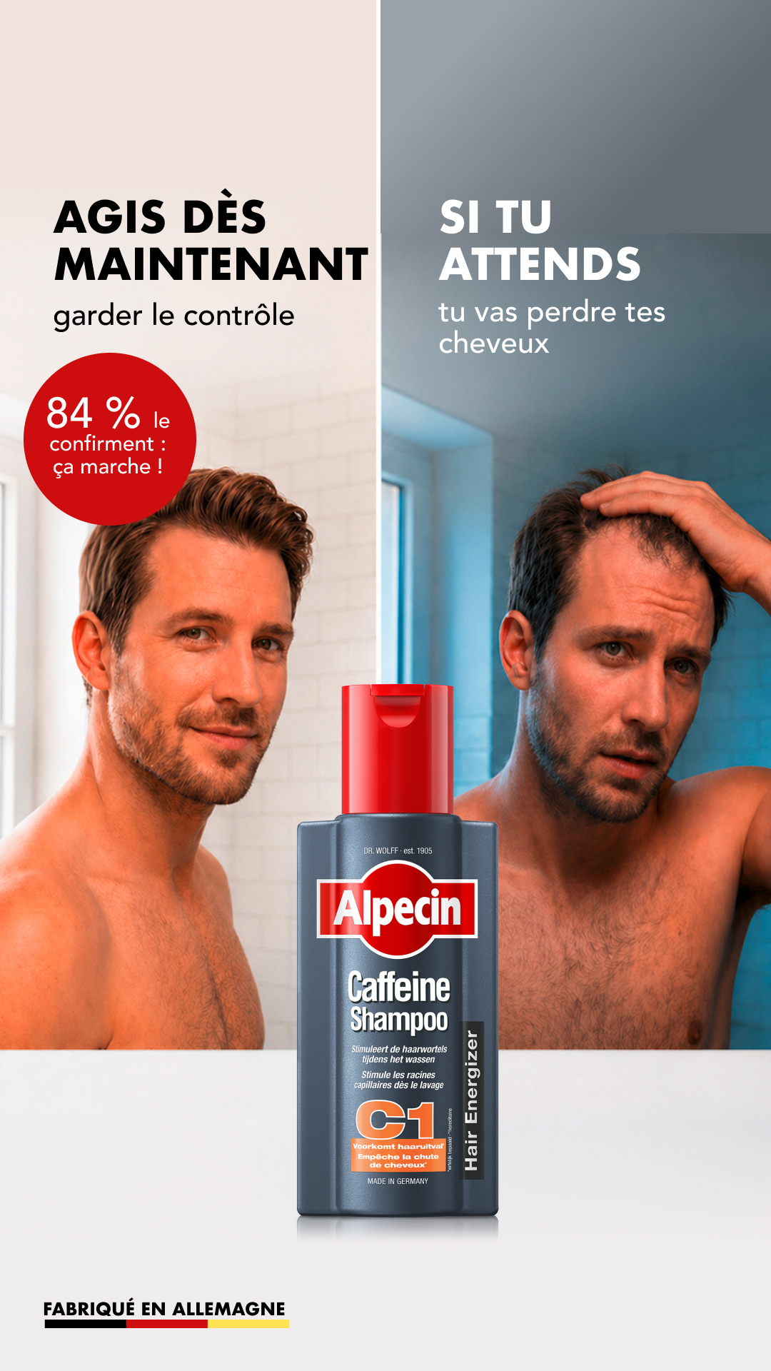 Alpecin Facebook ad: Alpecin Caféine Shampooing C1