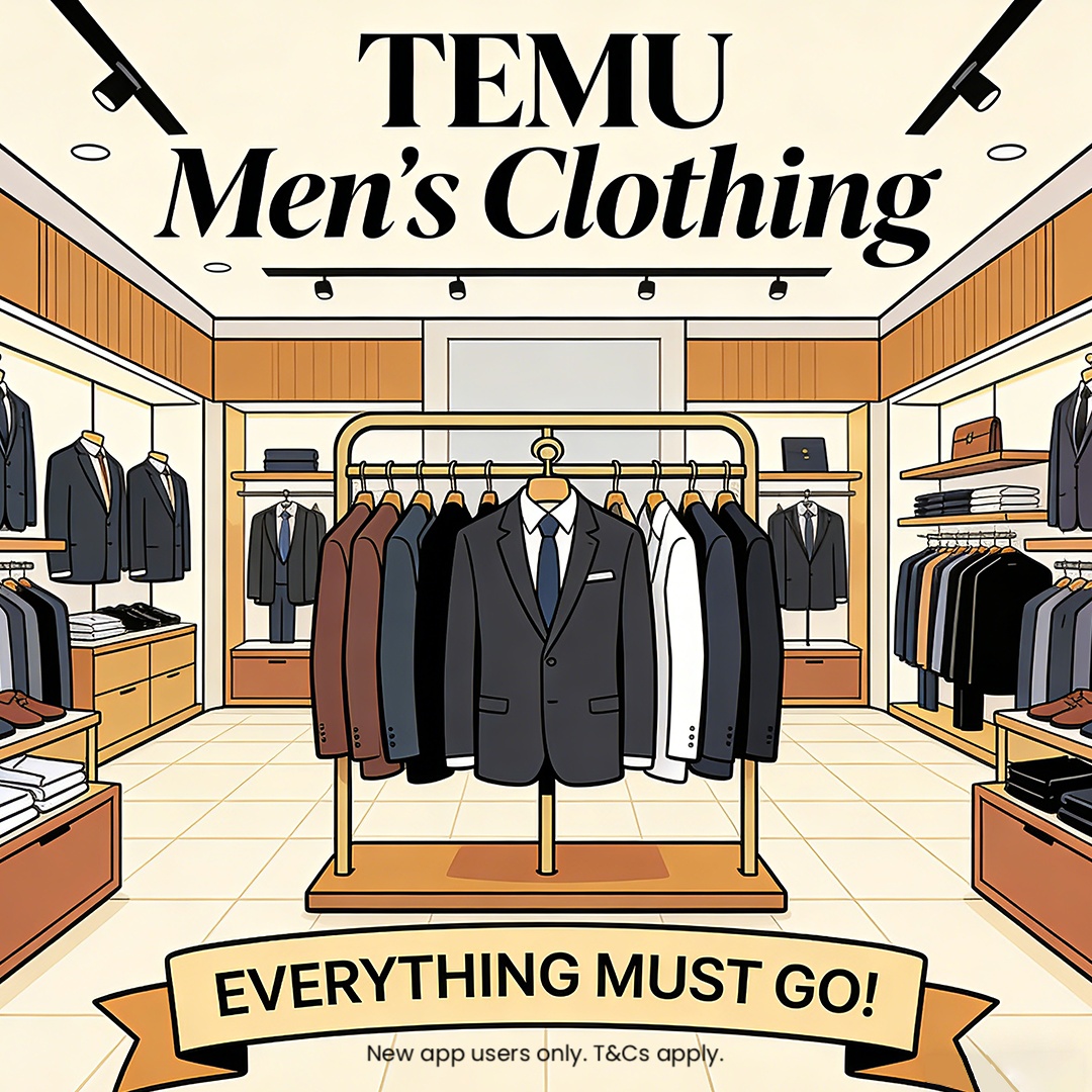 Temu Men Facebook ad