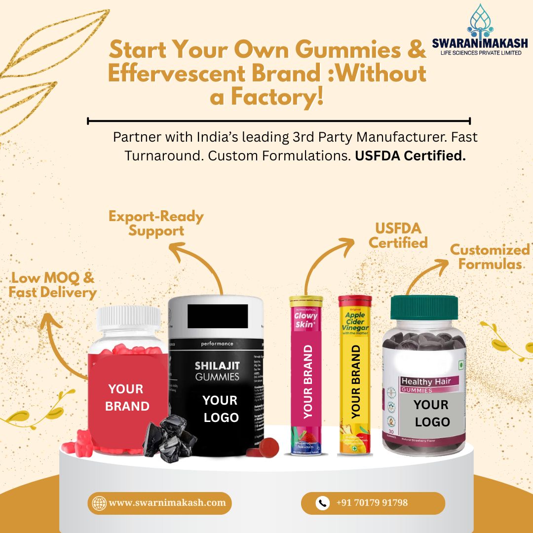 SLS third-party Manufacturing Company Facebook ad: Custom Gummies & Tablets, Manufactured, Packed & Ready to…