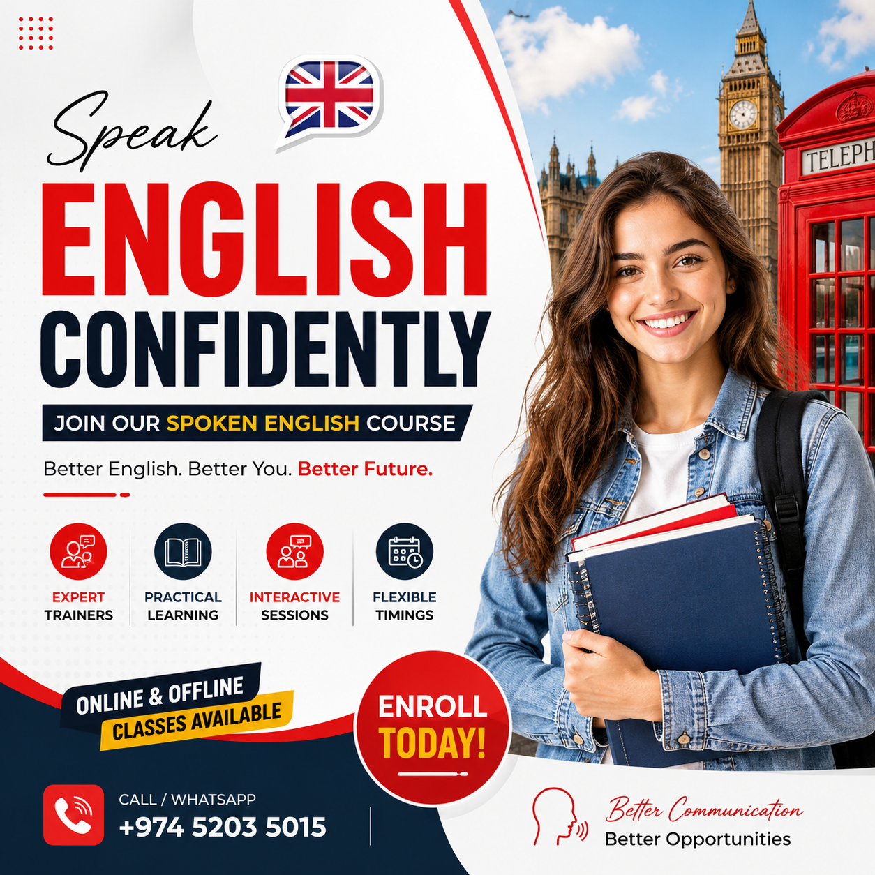 Language Courses in Qatar Facebook ad