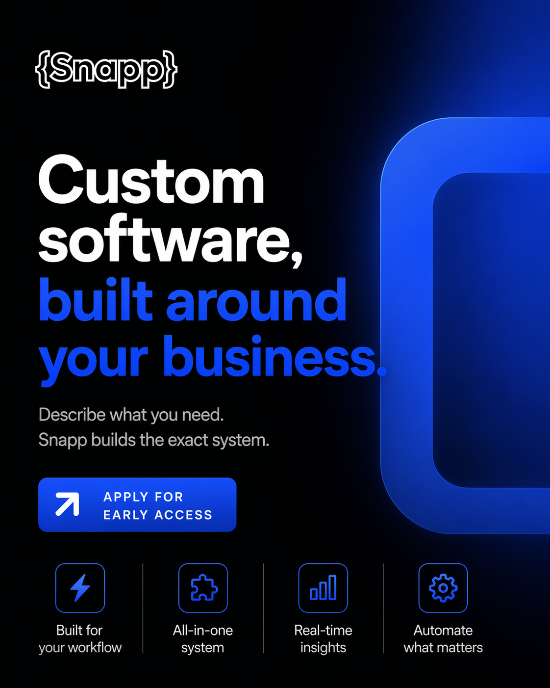 SnappApp.co Facebook ad: Replace Your Tools With One System