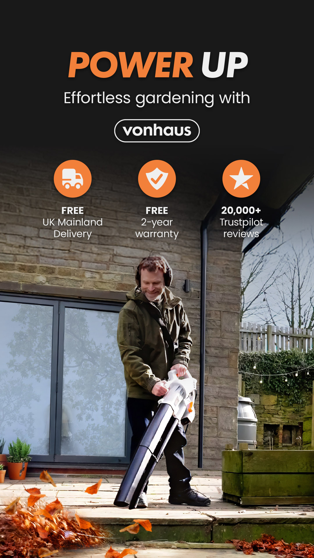 Vonhaus Facebook ad: Shop Vonhaus Leaf Blowers