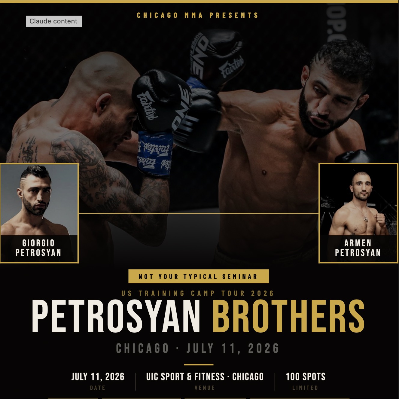 Chicago Mixed Martial Arts Facebook ad