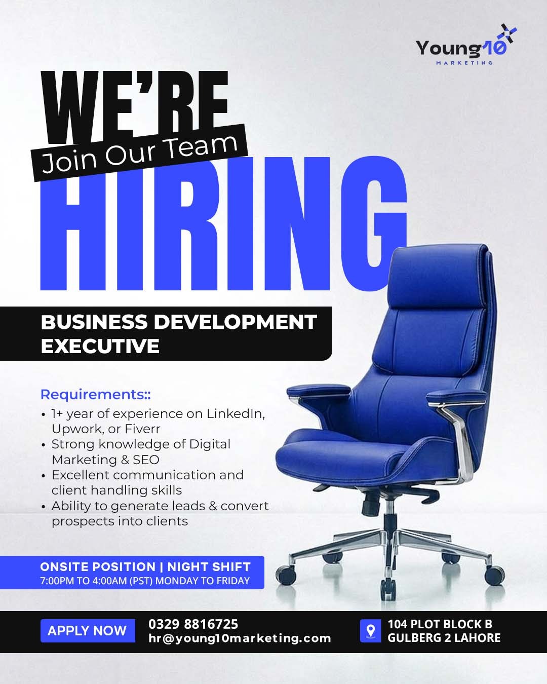 Young10 Marketing Facebook ad: Apply Now!
