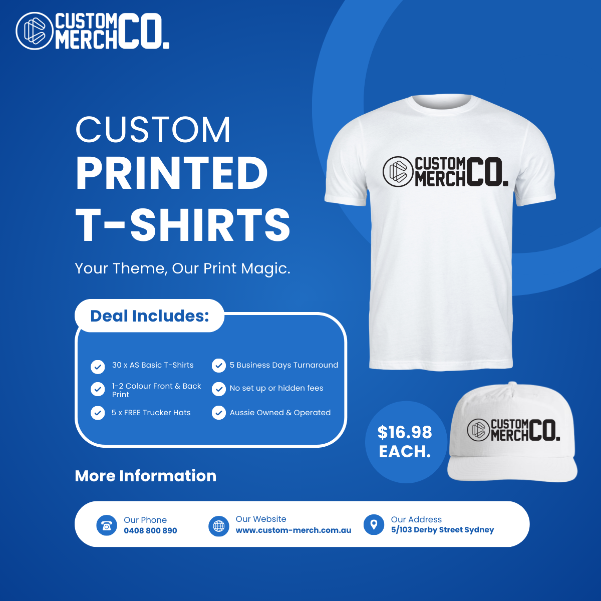 Custom Merch  Facebook ad